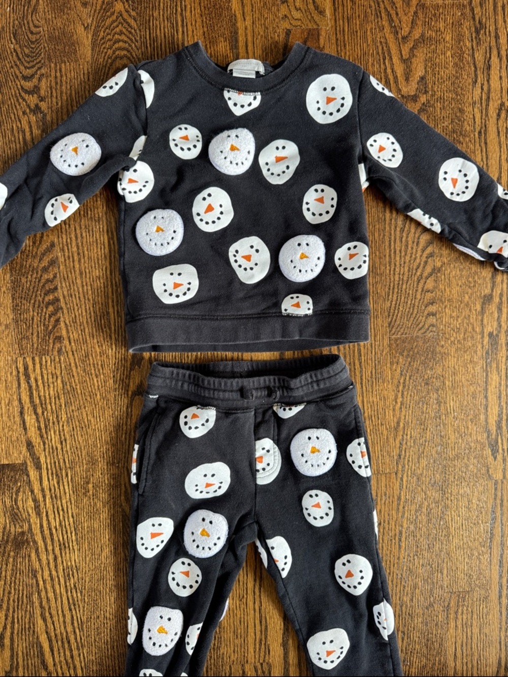 Stella McCartney Kids Black Sweatshirt & Joggers Snowman Set